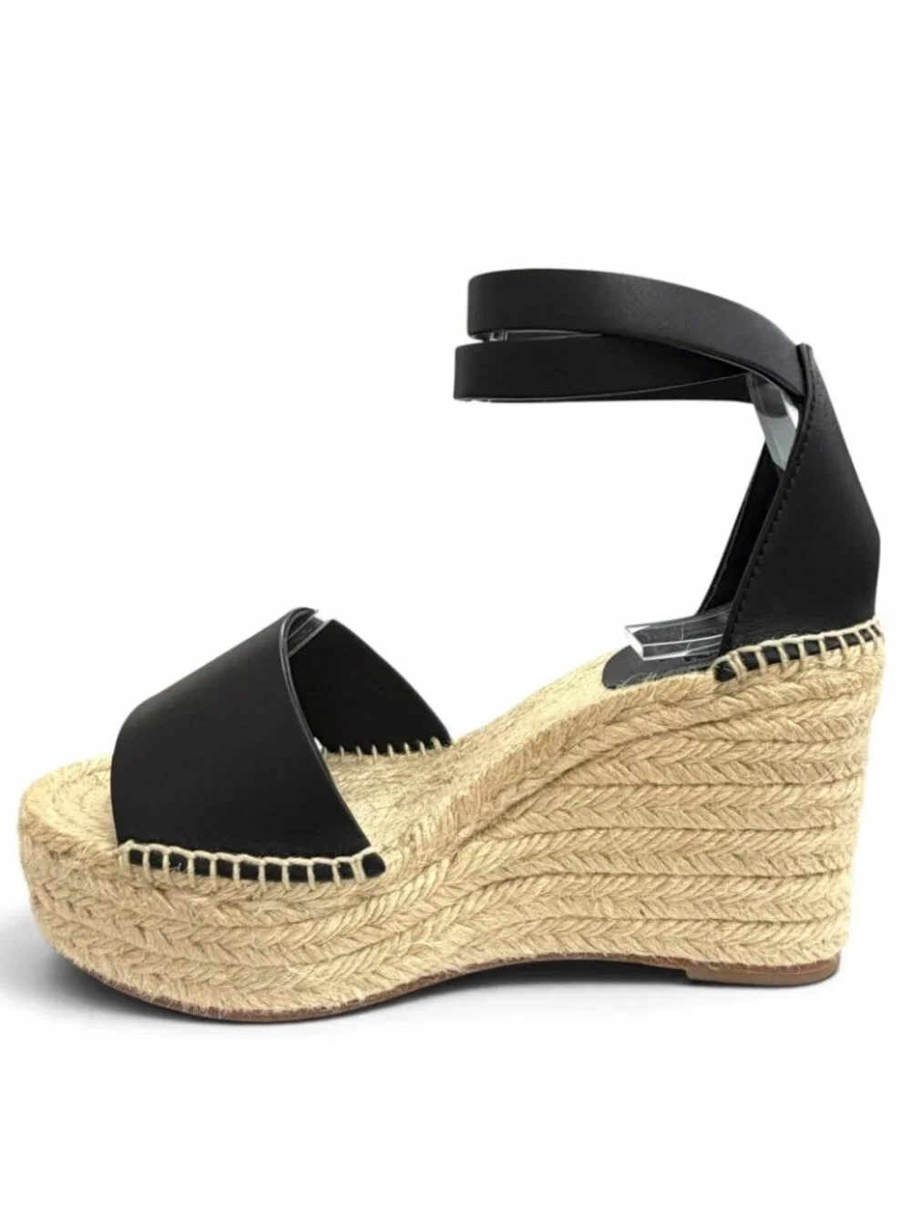 Hermes Tivoli Leather Kelly Buckle Ankle Strap Espadrilles Wedge Sole Sandals